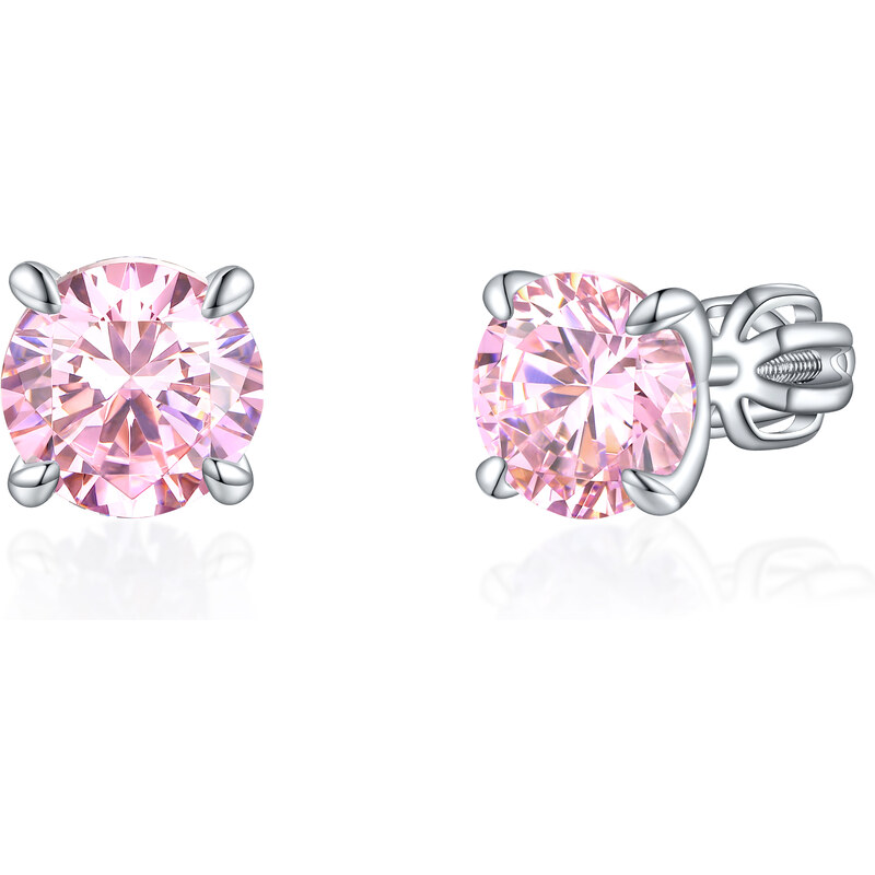 Olivie Strieborné 7mm náušnice PIPPI PINK 8365 48999321