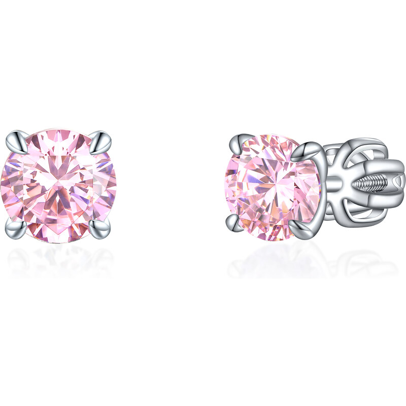 Olivie Strieborné 6mm náušnice PIPPI PINK 8366 48999322