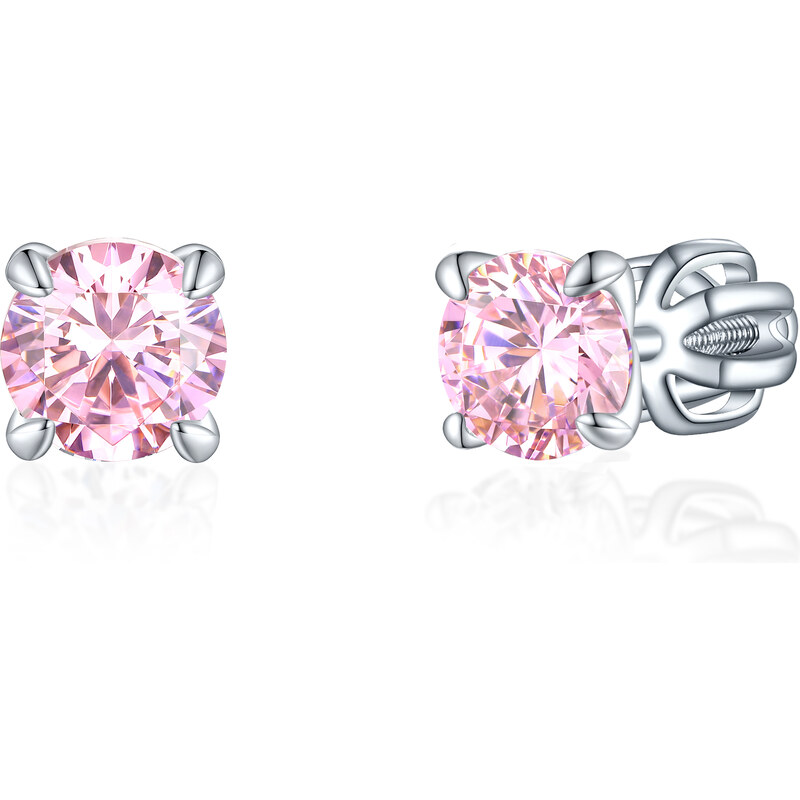 Olivie Strieborné 5mm náušnice PIPPI PINK 8367 48999323