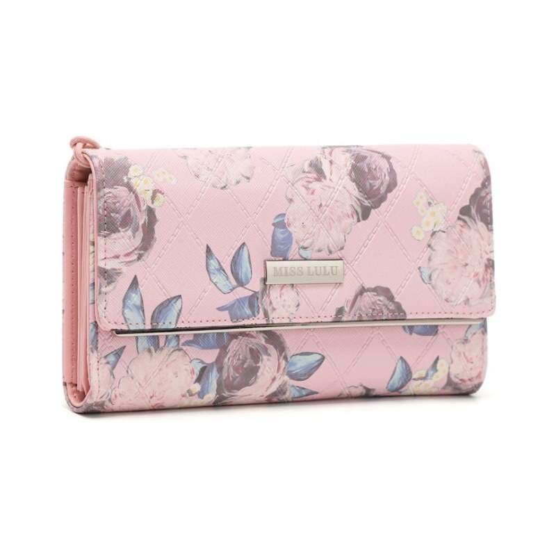 Miss Lulu Peňaženka - s kvetinovou potlačou a putkom, ružová 49009135