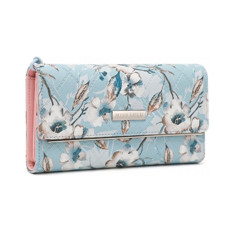 Miss Lulu Peňaženka - s kvetinovou potlačou a putkom, modrá 49009280
