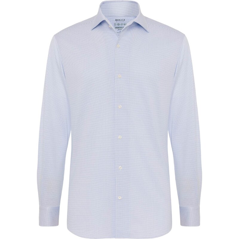 Boggi Milano Biznis košeľa Japanese azúrová / šedobiela 54295532