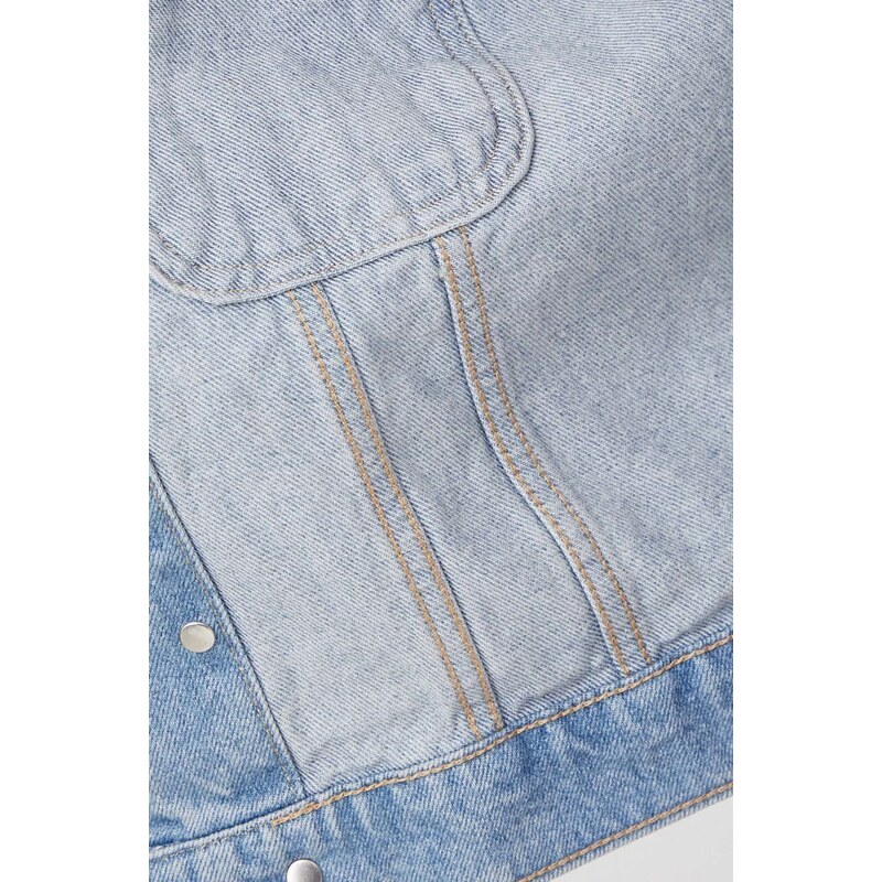 Rifľová bunda Calvin Klein Jeans dámska,prechodná,J20J222786