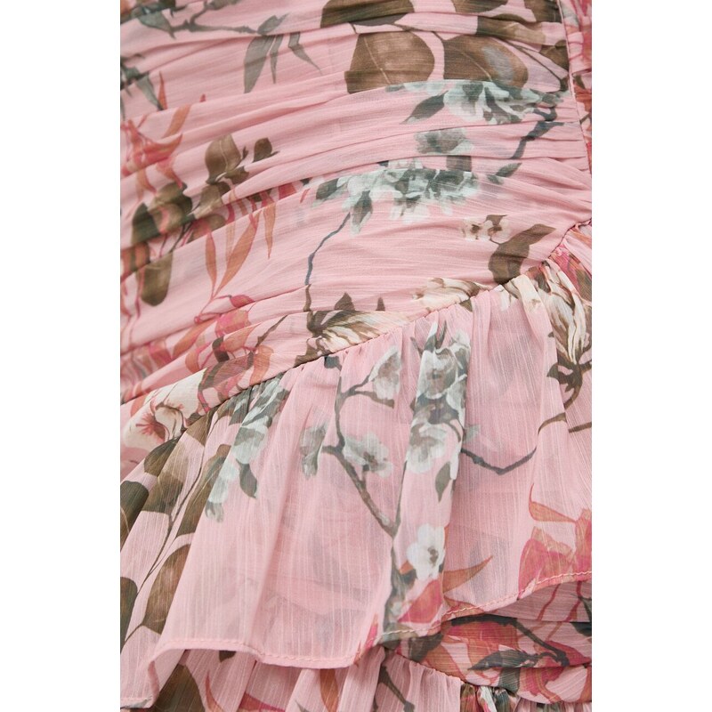 Sukňa Guess VANESSA ružová farba, mini, áčkový strih, W4GD63 WDW82