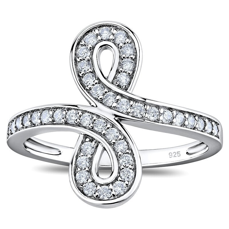 Ligot Strieborný prsteň INFINITY s Brilliance Zirconia 49018576