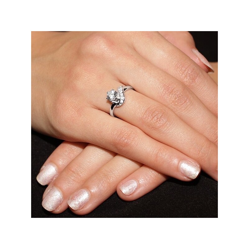 Ligot Strieborný prsteň so zirkónmi Swarovski 5 mm 49018595