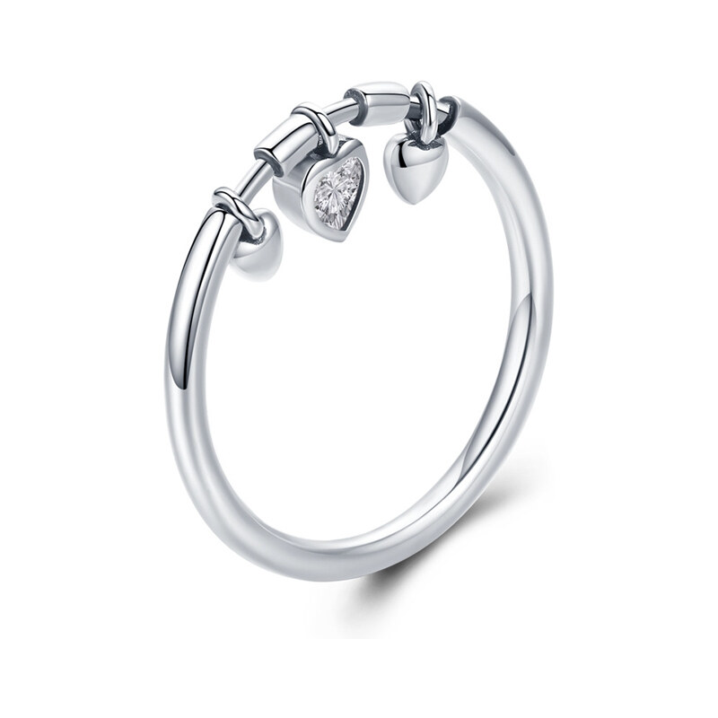 Ligot Strieborný prsteň 3 srdcia 49018626