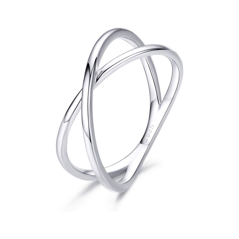 Ligot Strieborný prsteň prekrížený 49018631