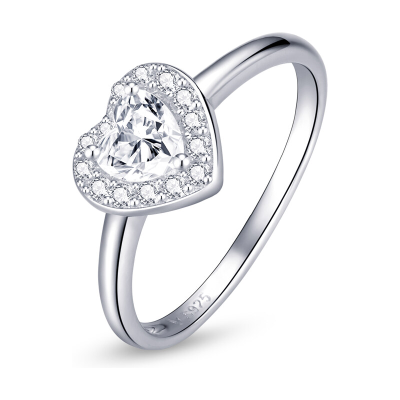 Ligot Strieborný prsteň zirkónové srdce 49018634