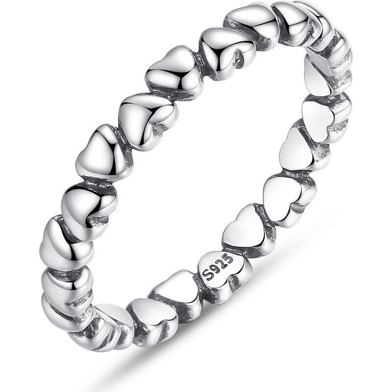 Ligot Strieborný prsteň srdiečkový 49018637