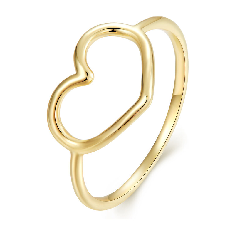 Ligot Strieborný pozlátený prsteň srdce 49018642