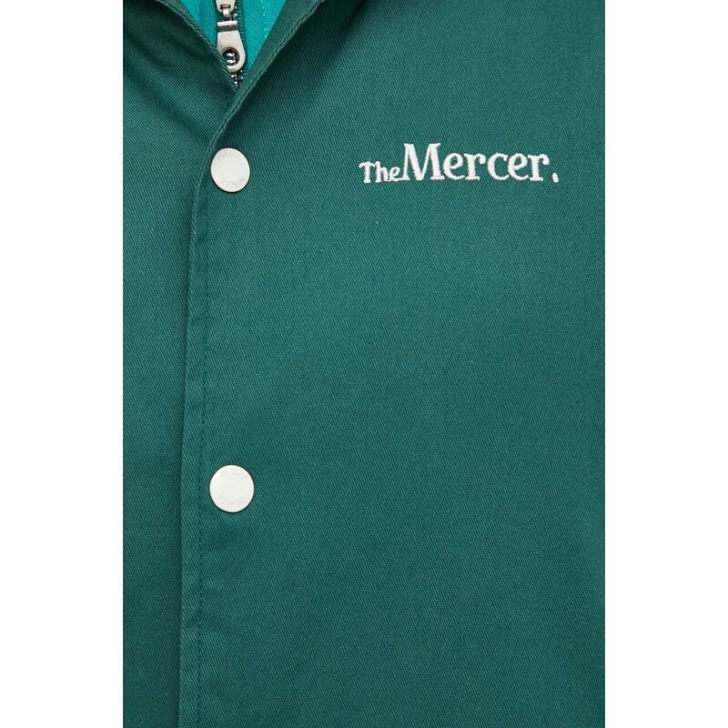 Bavlnená bunda Mercer Amsterdam The Varsity Polo zelená farba, prechodná, MEAP241010