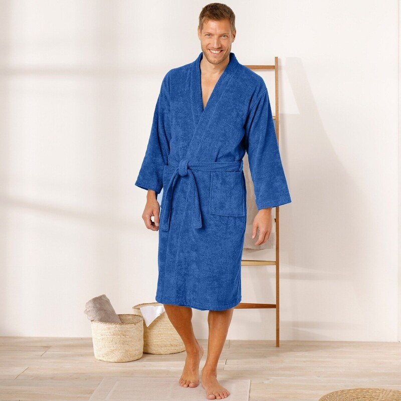 Jednofarebný župan z buklé froté zn. Colombine s kimono golierom 48073179