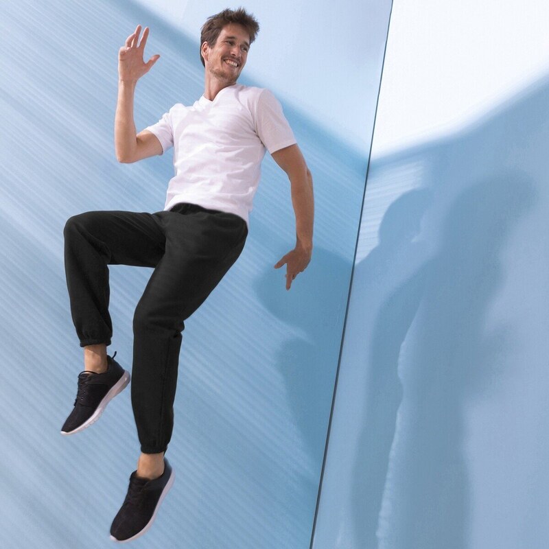 Moltonové nohavice s pružnými lemami čierna 038 Blancheporte 48073339