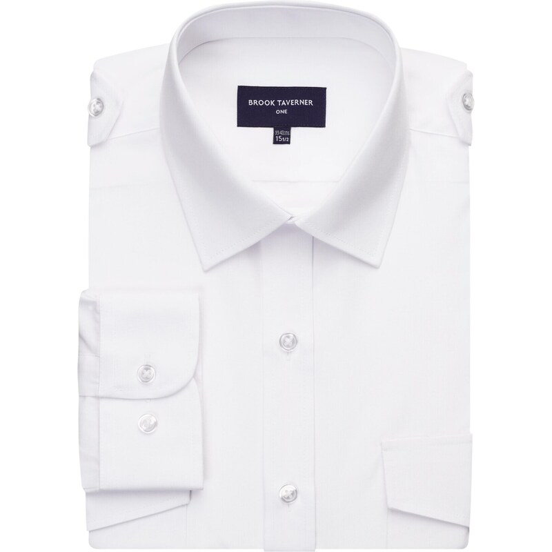 Brook Taverner Pilotka košeľa dlhý rukáv Hermes classic fit biela Easy 49025599
