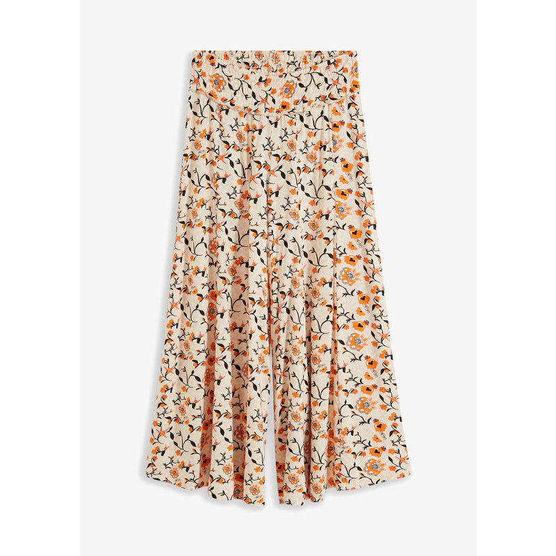 bonprix Nohavice Palazzo z padavej viskózy, farba béžová 44735435