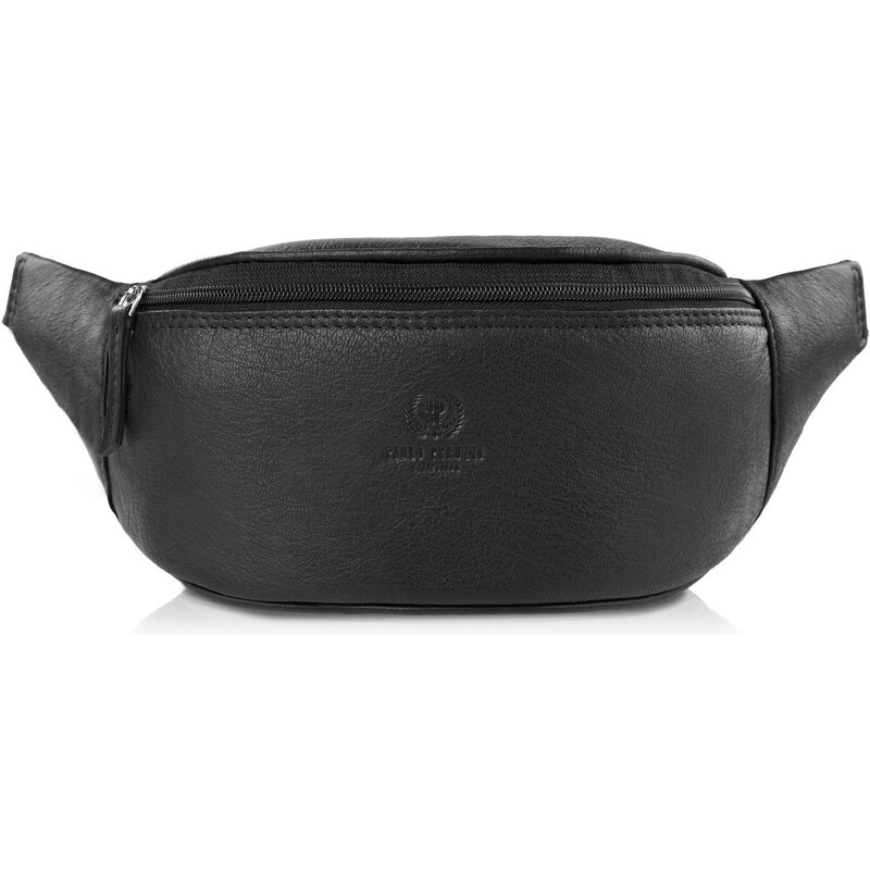 PAOLO PERUZZI Pánska Vintage kožená ľadvinka T-89-BL | čierna T-89-BL 49025661