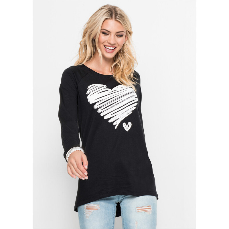 bonprix Tričko s dlhým rukávom, farba čierna 44742227