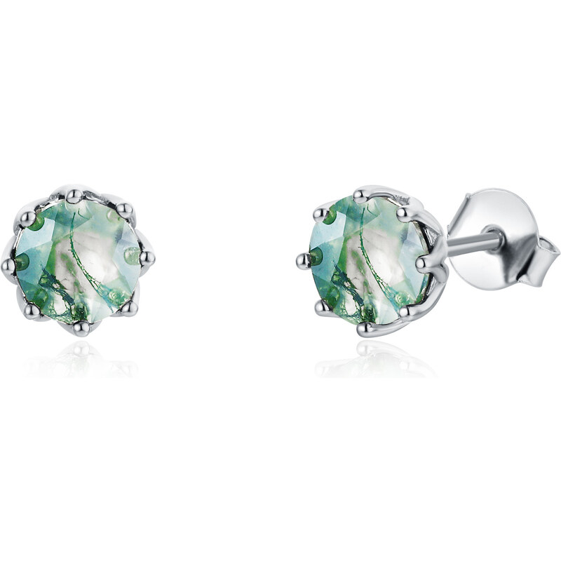 Olivie Strieborné náušnice MACHOVÝ ACHÁT 8404 49048539