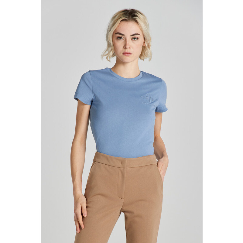 TRIČKO GANT REG TONAL SHIELD SS T-SHIRT BLUE WATER 49041151