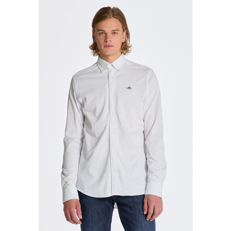 KOŠEĽA GANT REG JERSEY PIQUE SHIRT WHITE 49041162