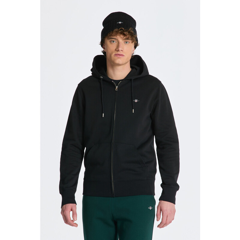 MIKINA GANT REG SHIELD FULL ZIP HOODIE BLACK 49041204