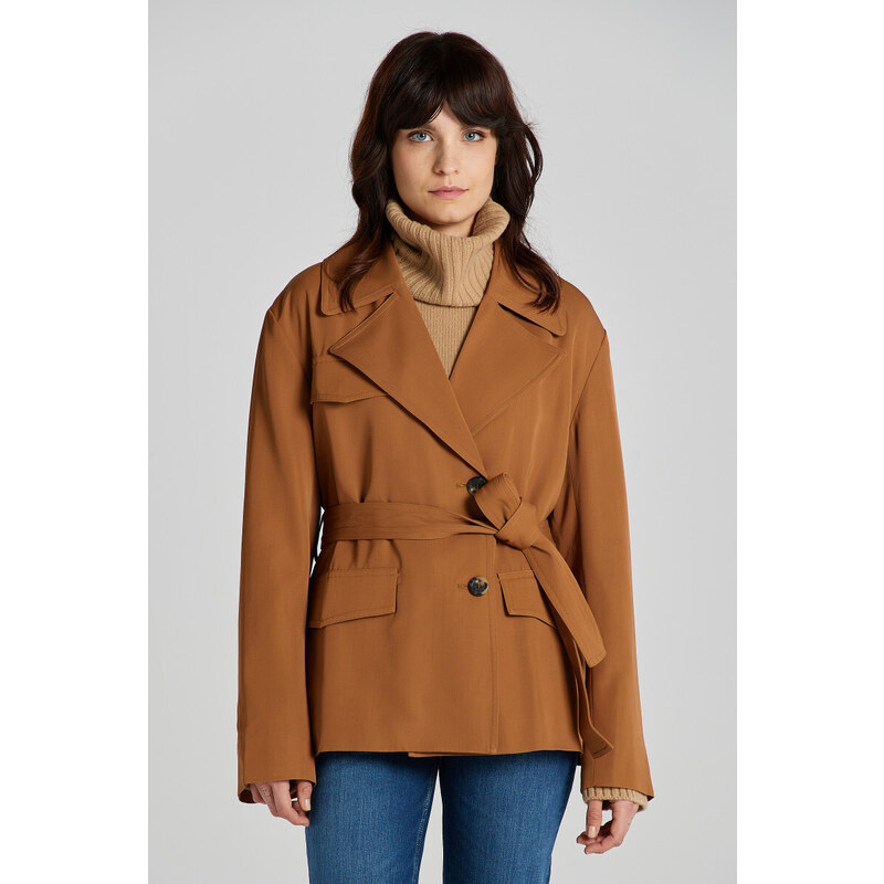 BUNDA GANT FLUID BELTED JACKET ROASTED WALNUT 49041271