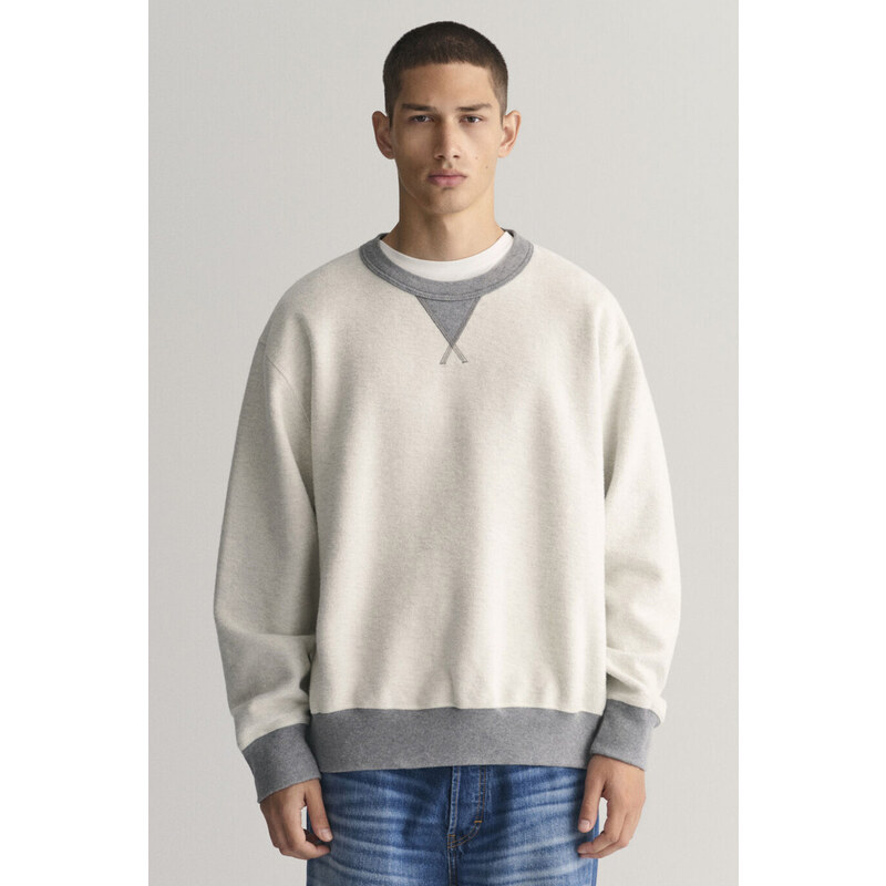 MIKINA GANT REVERSED C-NECK GREY MELANGE 49041280