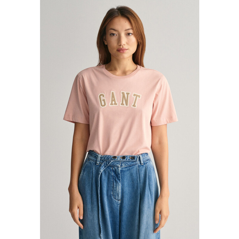 TRIČKO GANT REL LOGO C-NECK T-SHIRT DUSTY ROSE 49041279