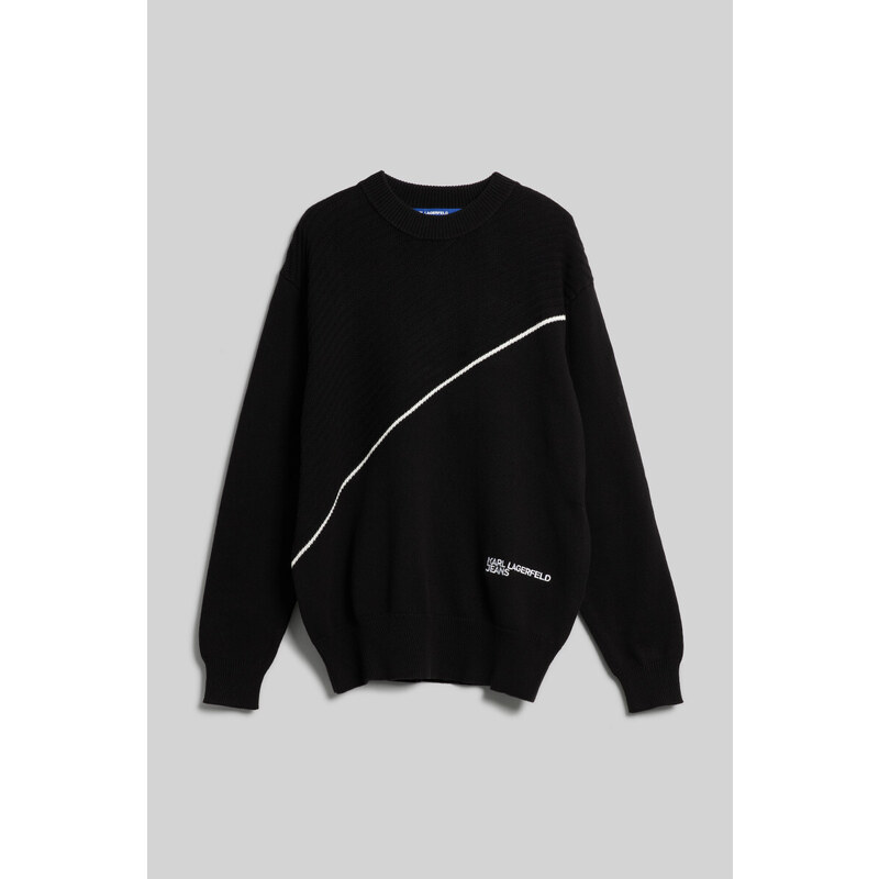 Karl Lagerfeld Ribbed high quality Contrast Pipe Pullover