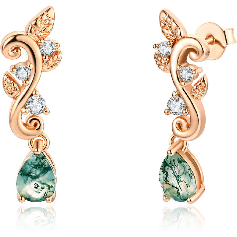 Olivie Strieborné náušnice MACHOVÝ ACHÁT ROSE 8412 49048550