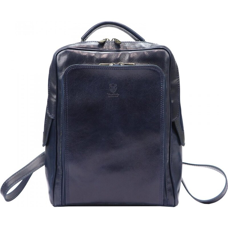 FLORENCE Kožený batoh UNISEX Filip modrý 49044079