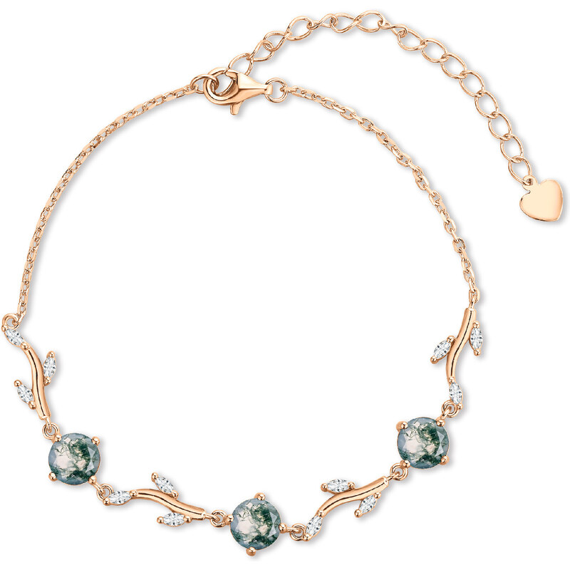 Olivie Strieborný náramok MACHOVÝ ACHÁT ROSE 8422 49048554