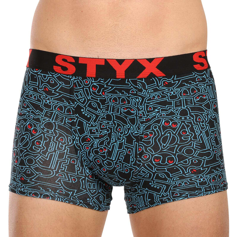 Pánske boxerky Styx art športová guma doodle (G1256/2) 49045832