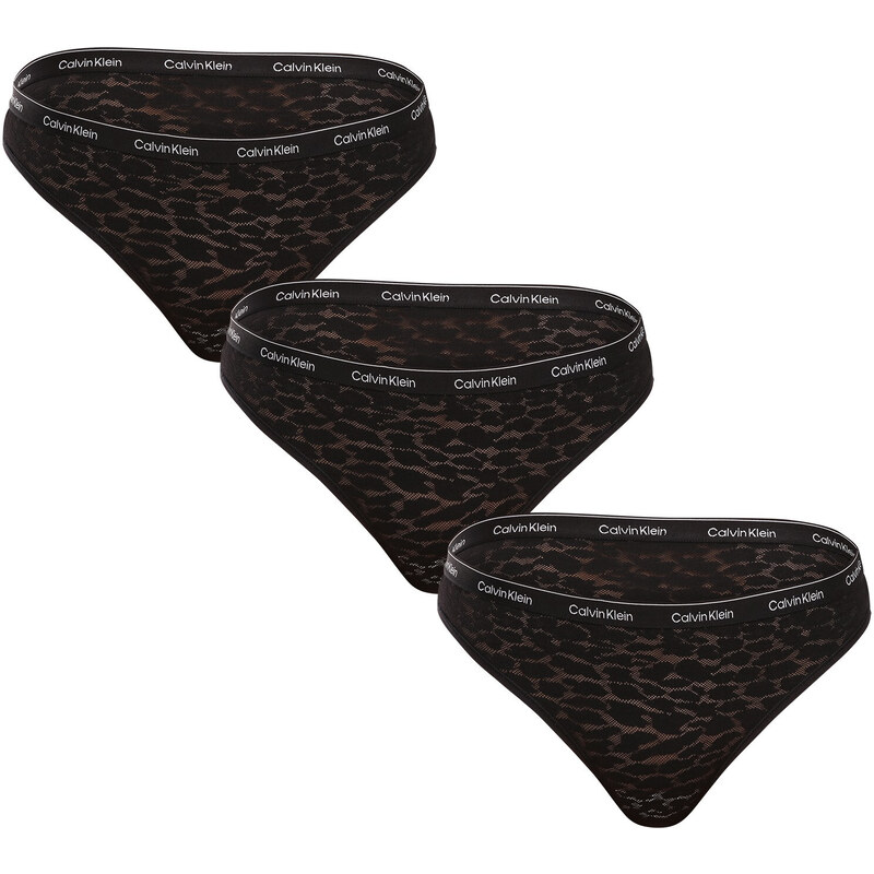 3PACK dámske nohavičky brazilky Calvin Klein čierné (QD5225E-UB1) 49045828