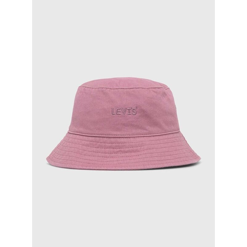 Bavlnený klobúk Levi's ružová farba, bavlnený