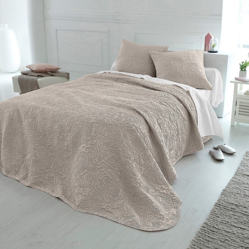 Blancheporte Jednofarebná prikrývka na posteľ Melisa sivobéžová 065
