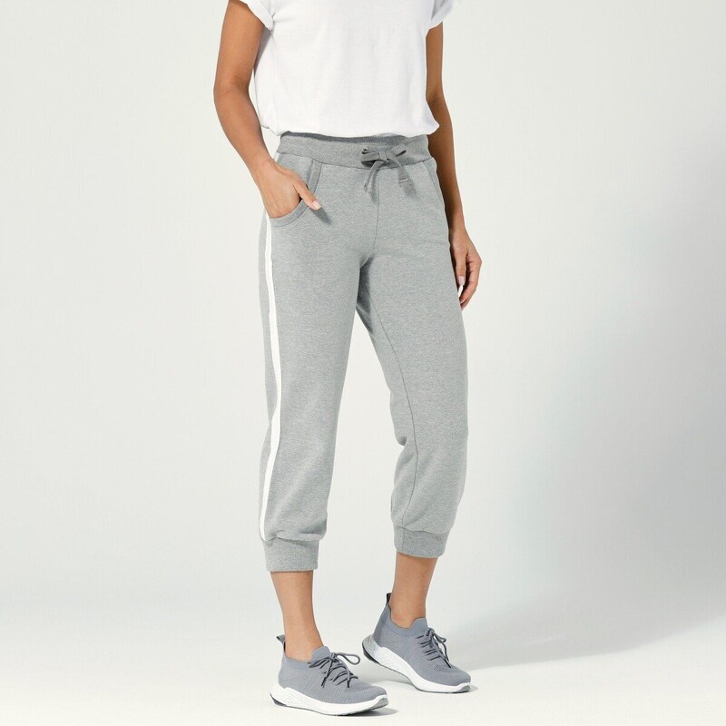 3/4 športové nohavice, dvojfarebné sivý melír/biela 036 Blancheporte 48075129