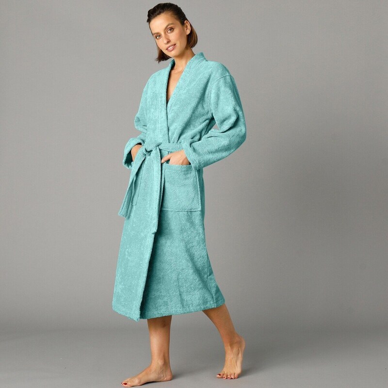 Jednofarebný župan z buklé froté zn. Colombine s kimono golierom 48076509