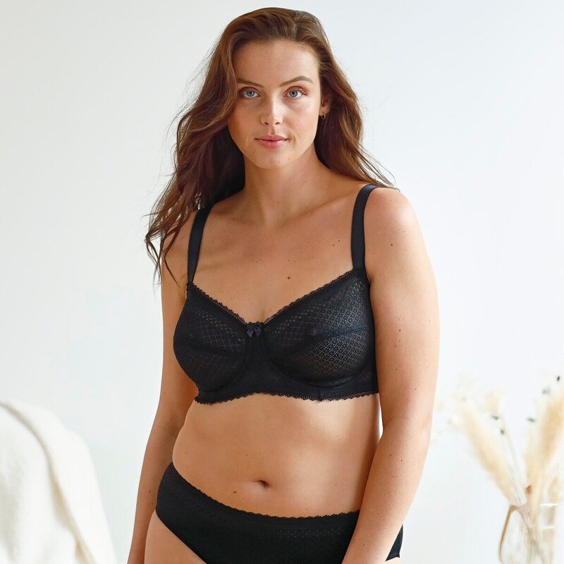Zmenšujúca podprsenka Kalapana z čipky s pružnými kosticami čierna 100 62526721