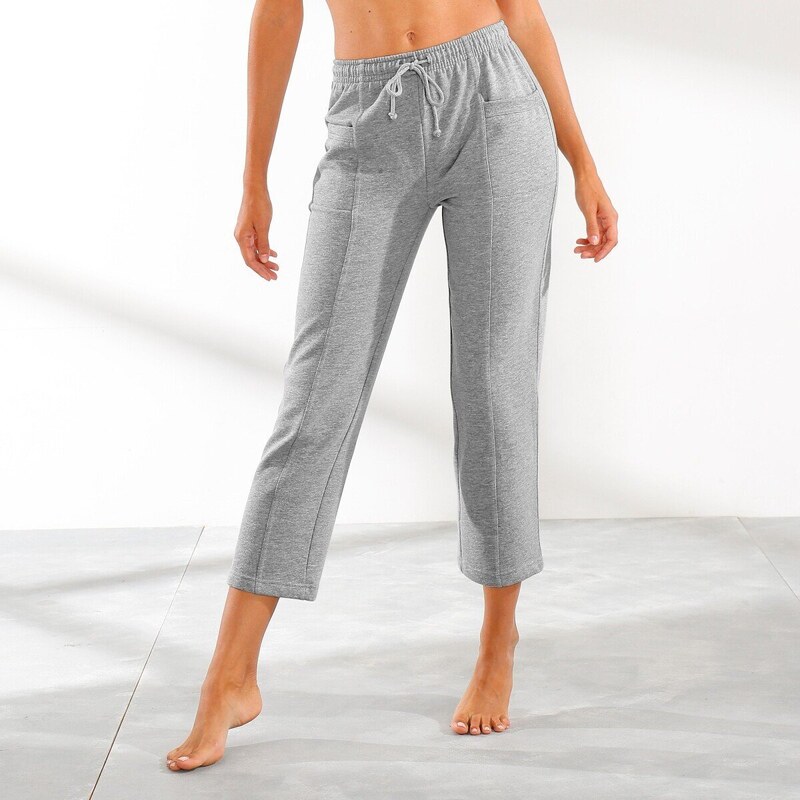 Moltonové 7/8 nohavice sivý melír 052 Blancheporte 48125436