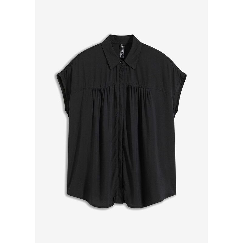bonprix Blúzka s krátkym rukávom, farba čierna 47813623