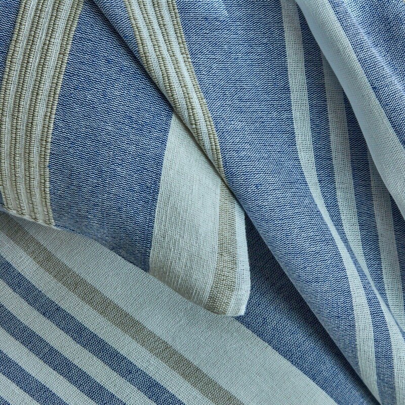 Blancheporte Ručne tkaný pléd alebo prikrývka, pruhované modrá 150