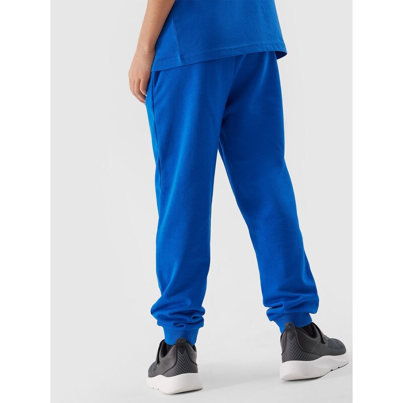 4F Chlapčenské teplákové nohavice typu jogger - kobaltovo modré