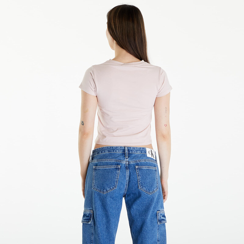Dámské tričko Calvin Klein Jeans Diffused Box Fitted Short Sleeve Tee Sepia Rose
