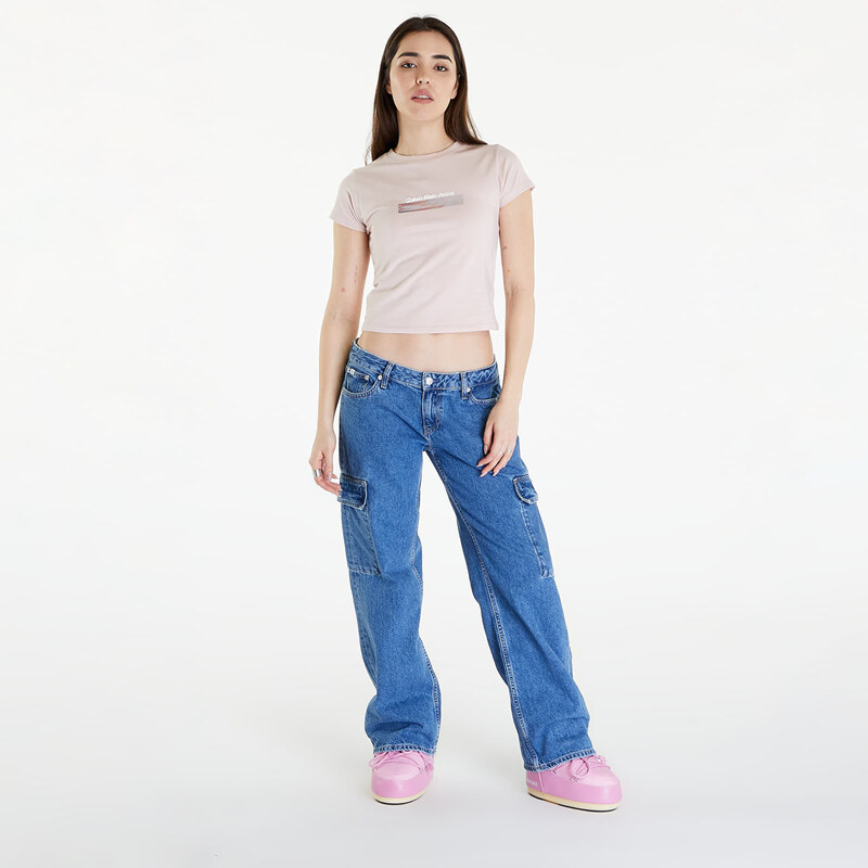 Dámské tričko Calvin Klein Jeans Diffused Box Fitted Short Sleeve Tee Sepia Rose