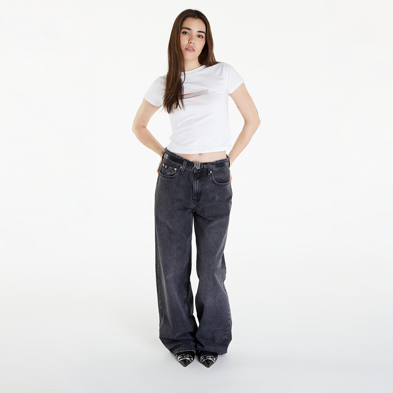 Dámské tričko Calvin Klein Jeans Diffused Box Fitted Short Sleeve Tee Bright White