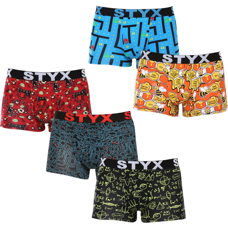 5PACK pánske boxerky Styx art športová guma viacfarebné (5G1269124) 49051589