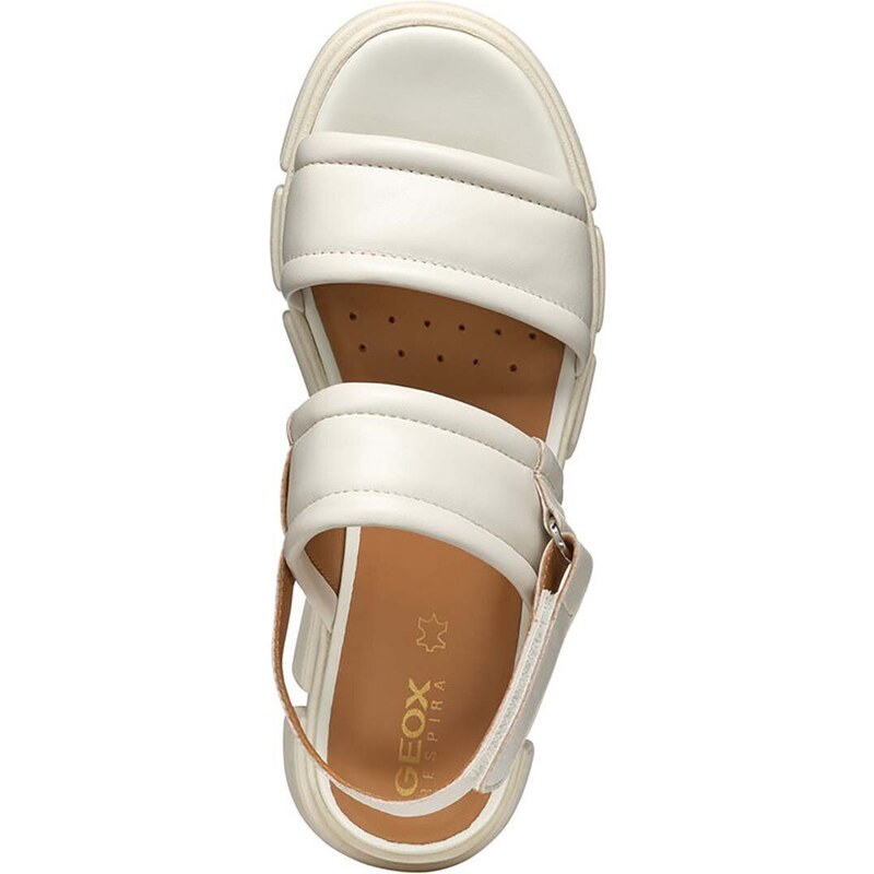 Kožené sandále Geox D LISBONA dámske, béžová farba, na platforme, D45PSA 000TU C5004