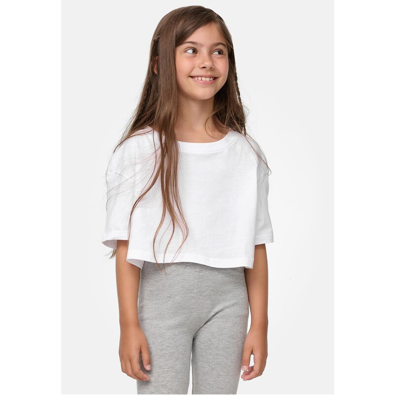 E-shop Urban Classics Girls short kimono t-shirt white